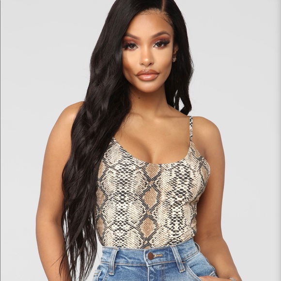 Tops - ✨SOLD OUT✨Brown Snake Print  Bodysuit